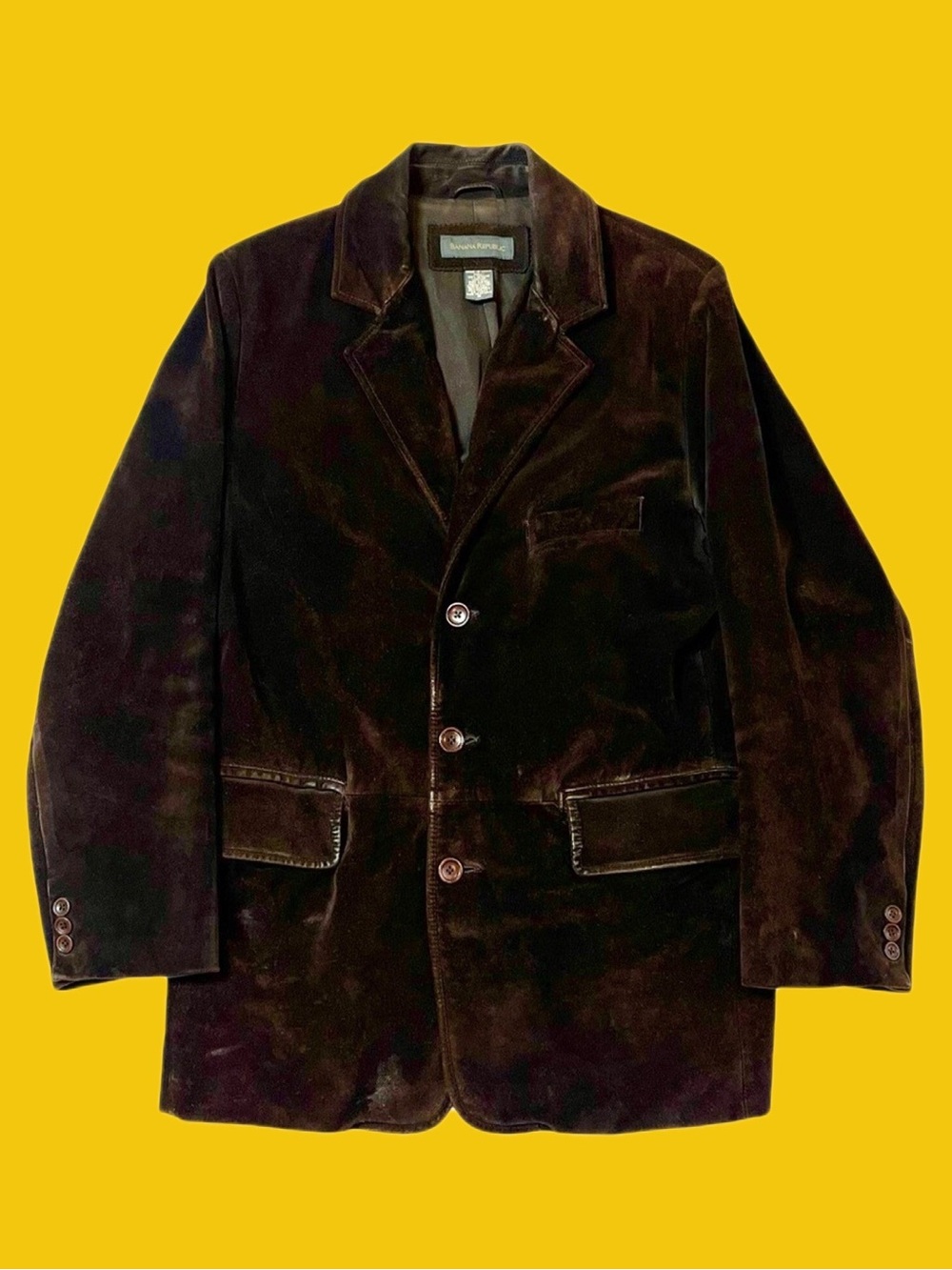 Banana Republic Genuine Leather Brown Blazer Sport Coat Jacket Men’s Small